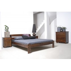 łóżko drewniane ze stelażem SARA orzech