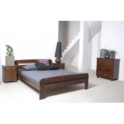 łóżko drewniane ze stelażem KLAUDIA orzech