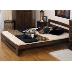 łóżko drewniane ze stelażem LIDIA orzech